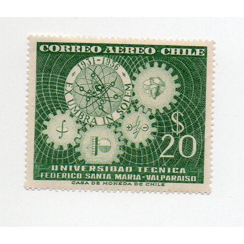 Chili- 1 Timbre Neuf Poste Aérienne- Unité Technique De Valparaiso- Année 1956