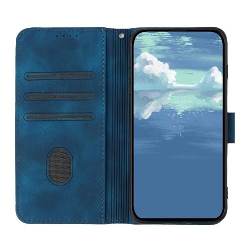 Étui Pour De Téléphone Oneplus 8 Pro Avec Support De Fente Pour Carte Couverture Magnétique Portefeuille Flip Cuir Pu - Bleu