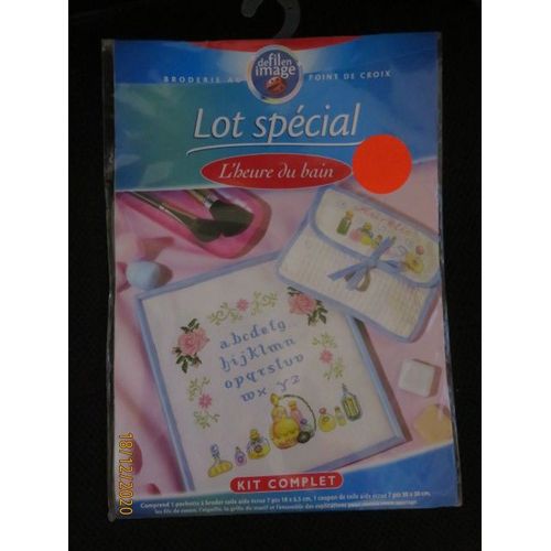 Kit De Broderie Complet : L'heure Du Bain (Pochette Et Tableau)