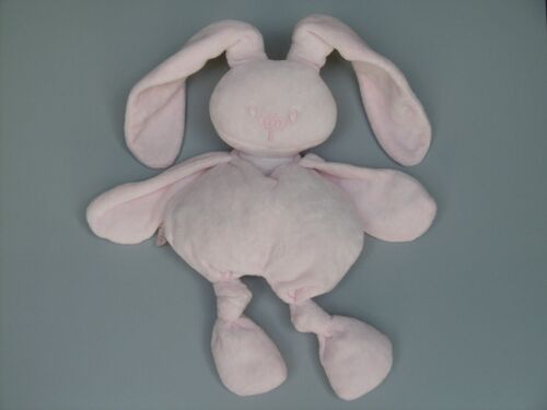 Doudou Lapin Lapidou Rose Clair Nez Rose Nattou