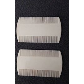 Lot 2 Double Peignes À Cheveux Dents Serrées Blancs 