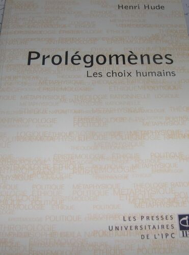 Prolégomènes- Les Choix Humains