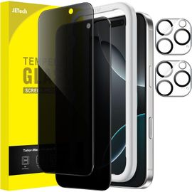 Ershi-Protection D'écran Anti-Espion Pour Iphone 16 Pro 6,3 Pouces Avec Protecteur D'objectif Caméra, Film En Verre Trempé, Outil [2