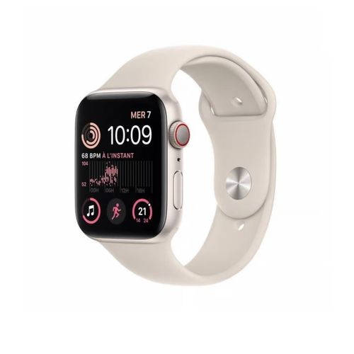 Apple Watch Series Se 2 (2022) Gps 40 Mm - Aluminium Lumière Stellaire - Bracelet Sport Lumière Stellaire