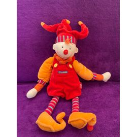 Doudou Peluche Dragobert Clown Lutin Rouge Moulin Roty 40 Cm