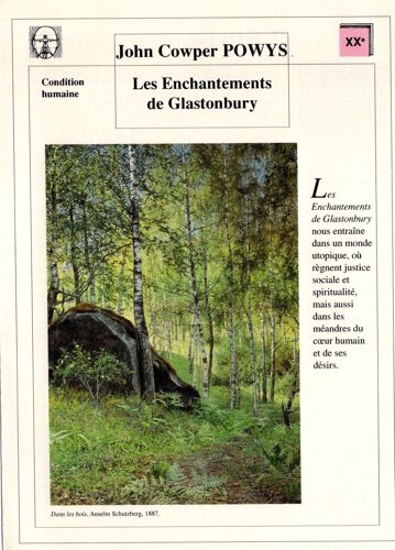 Fiche Lecture / Litterature John Cowper Powys Les Enchantements De Glastonbury