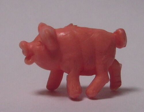 Figurine Petit Cochon Debout- (Plastique- 80's) -