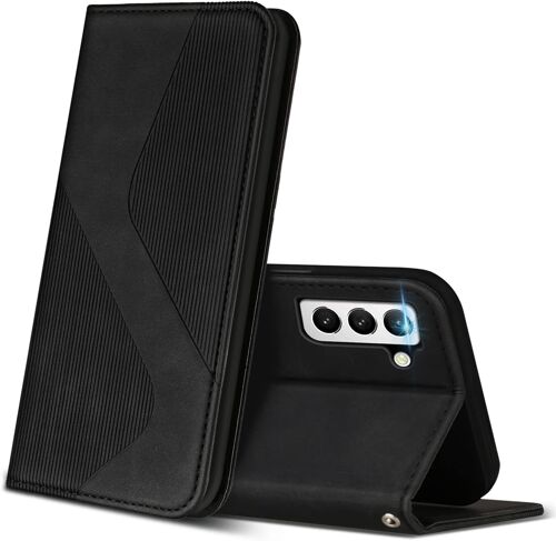 CAUC-Coque pour Samsung Galaxy S21 Plus 5G, Premium Étui Housse en Cuir de Protection avec [Emplacements Cartes] [Magnetique], Clapet Folio Portefeuille pour Samsung Galaxy S21 Plus 5G (Noir)