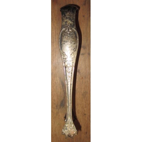 Pince À Sucre Ancienne En Métal Argenté 14cm
