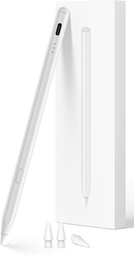MEVRONISSHOP-Stylet pour Apple iPad 2018-2026, Recharge Rapide avec Rejet de Paume, Détection d'Inclinaison, Compatible iPad 11/10/9/8/7/6/A16, Mini 7/6/5, Air M4/M3/M2 11""/13""/5/4/3, Pro M5/M4 13""/1