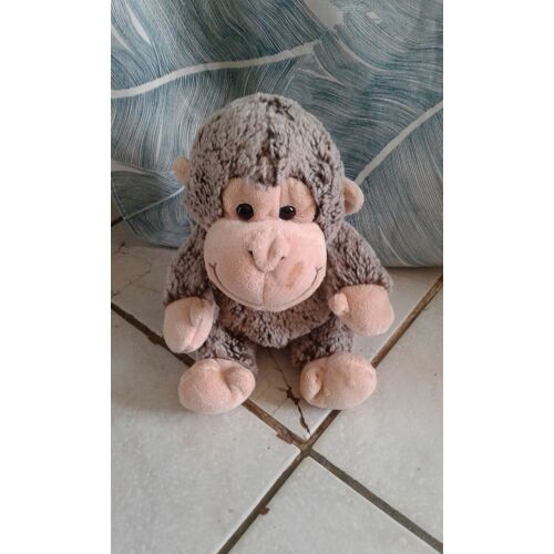 Peluche Singe Marron Et Beige 21 Cm