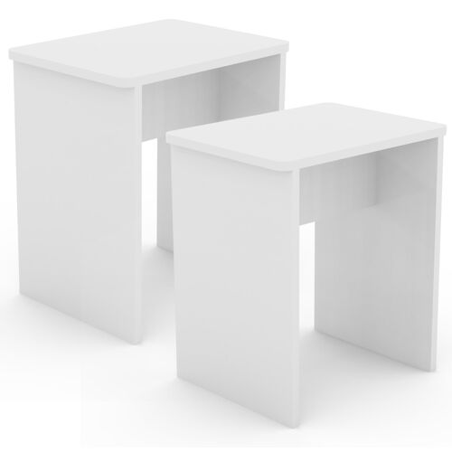 VCM Lot de 2 tabourets en bois cube repose-pieds table d'appoint Esal Lot de 2 tabourets en bois cube repose-pieds table d'appoint Esal
