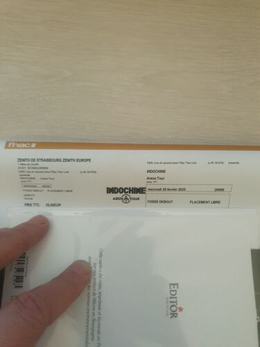 Je Vends Un Billet De Concert Pour Indochine Le 28 Février Au Zénith De Strasbourg À 50 Euros Pour Désistement Me Contacter Si Intéressé