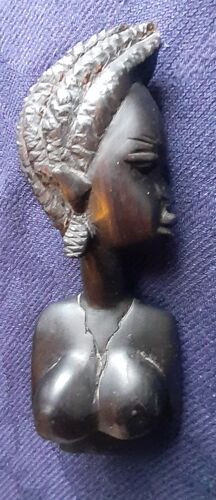 Statuette buste femme bois sculpté