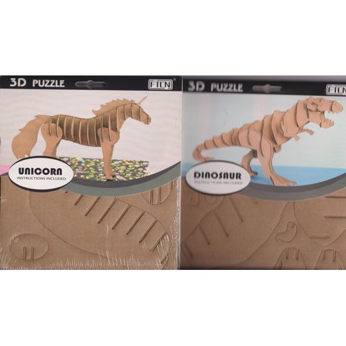 Lot De 2 Puzzle En 3 D . Licorne Ou Unicorn Et Dinosaure Ou Dinosaur