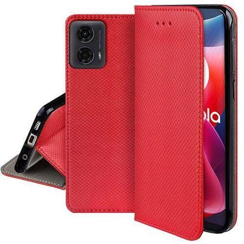 Housse Etui Coque Pochette Portefeuille Pour Motorola Moto G04 / G04s / G24 / G24 Power / E14 + Film Ecran - Rouge Magnet