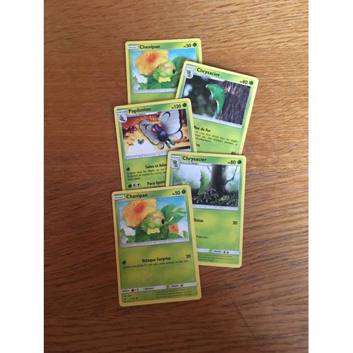 (101) 2x Chenipan + 2x Chrysacier + Papilusion (Pokemon)