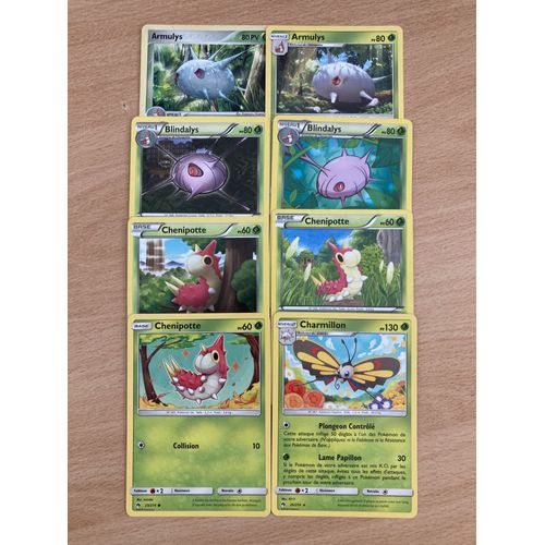 (2989) 3x Chenipotte + 2x Blindalys + 2x Armulys + Charmillon (Pokemon)