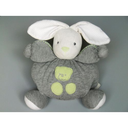 Doudou Lapin Boule Gris Blanc Vert Kaloo