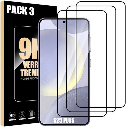 3 Verre Trempé Intégral pour Samsung Galaxy S25 Plus (Galaxy S25+) Protection d'écran Antichoc 9H - E.F.Connection