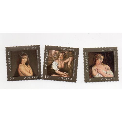 Pologne- Lot De 3 Timbres Oblitérés- Tableaux De Rubens
