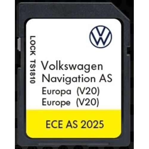 Carte SD Navigation GPS Europe - v20 ECE 2025 - compatible avec Volkswagen VW Discovery Media 2 MIB2 - Navigation AS - 32 GB