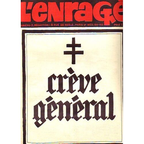 L'enragé (Mai 68) N° 2 Dessins De Siné, Cardon, Topor, Wolinski, Gébé, Cabu...