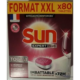 Capsules lave-vaisselle Sun expert tout en 1 extra power x80
