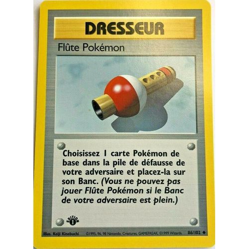 Dresseur Flûte Pokémon - Set De Base 1999 - 86/102 - Vf - Logo 1ère Édition