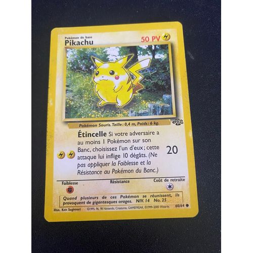 Carte Pokémon Pikachu De Base 1995 
