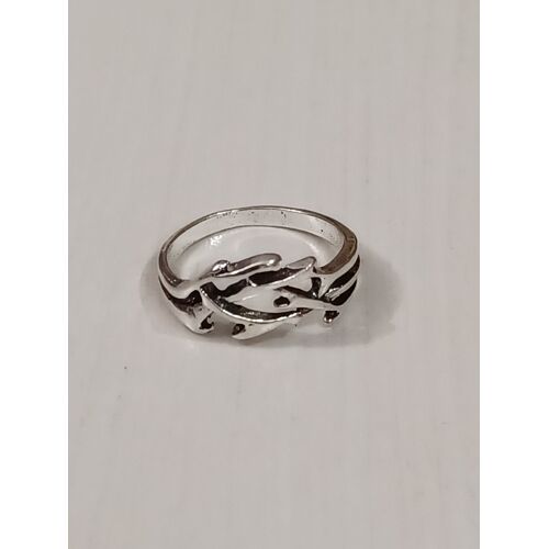 Bague Métal Argenté,Branches,Taille 18.15