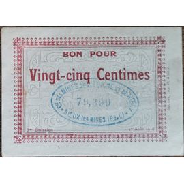 Bon Pour 25 Centimes Commune De Noeux Les Mines - 1916 - N°79399 - Billet