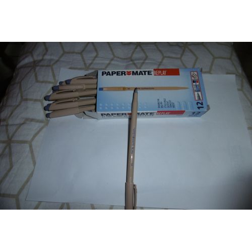 Stylo À Bille Replay Bleu Boite De 12 Papermate 295.31