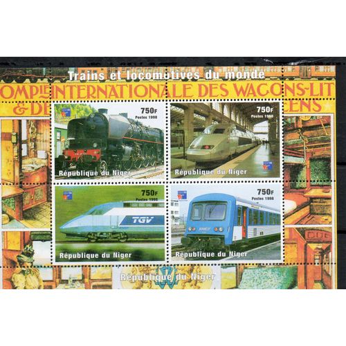 Niger Timbre Trains Du Monde 1998