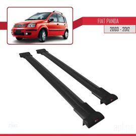 Barres De Toit - Fly - Fiat Panda 2003-2012 - Aluminium - Noir - Charge Utile 300 Kg