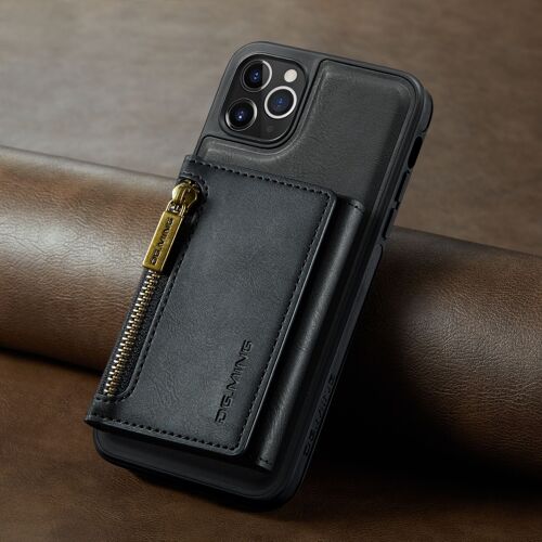 Coque pour iPhone 11 Pro Max,Housse support wireless charging,Aspiration magnétique sac avec carte,étui de protection de téléphone anti-chute en cuir - Noir
