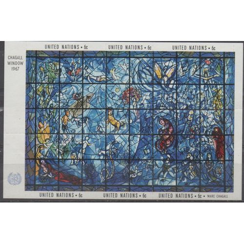 Nations Unies ( New-York ) Timbres Les Vitraux De Marc Chagall 1967
