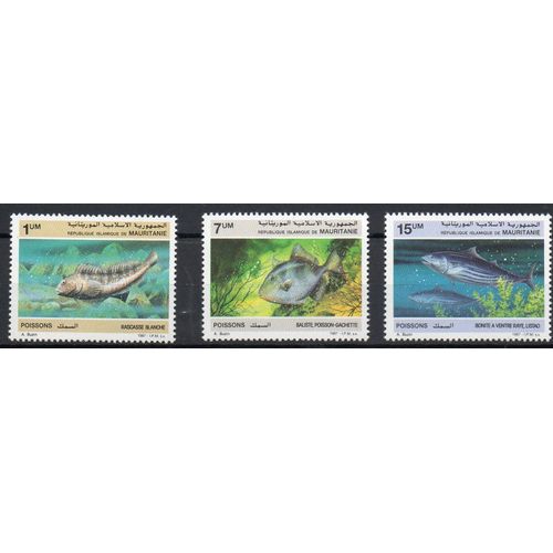 Mauritanie Timbres Les Poissons 1987