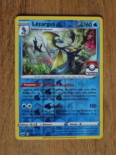 Carte Pokemon Lezargus Brillante 160 Pv - Épée Et Bouclier