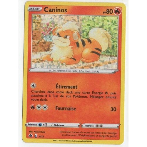 Carte Pokémon Caninos (4/15fr) Pv80 Brillant - Mc Donald's 2022