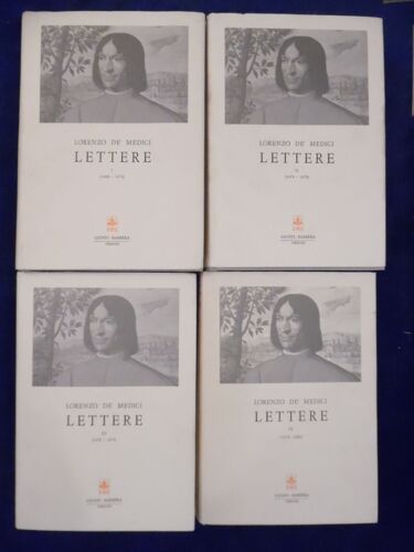 4 Volumes - Lettere - Lorenzo De Medici - Edizione Giunti Barbera - 1977 - 18 X 25 Cm