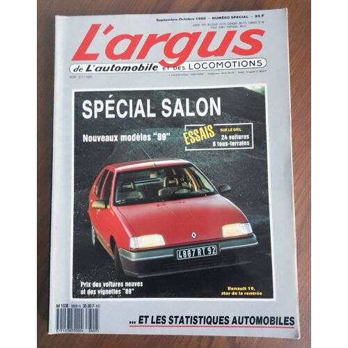 L'argus Automobile Spécial Salon 1989 - Hors Série Octobre 1988