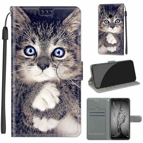 Huawei P Smart 2019 Coque, Saturcase Beau Pu Cuir Magnétique Flip Portefeuille Support Porte-Carte Dragonne Protecteur Coque Housse Étui Pour Huawei P Smart 2019 (Dy-5)