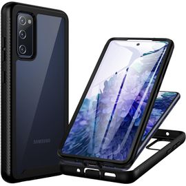 Coque Samsung S20 FE 5G/4G,Antichoc Housse avec Protection écran,360° Protégé Téléphone Etui Double Face Case Transparent Portable Intégrale Coque pour Samsung Galaxy S20 FE 5G/4G - Noir(Q103)