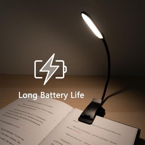 Lampe De Lecture Rechargeable Avec 3 Couleurs De Lumière Et Variateur