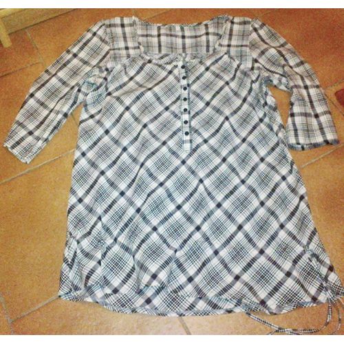 Chemise Promod Polyester Xxl Noir Et Blanc À Carreaux