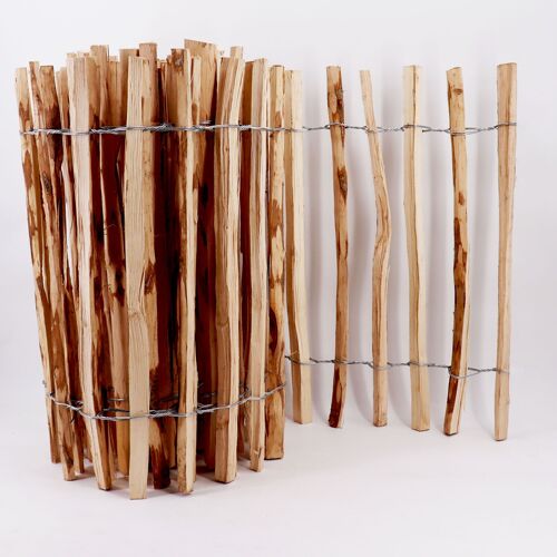 5m Clôture Ganivelle 50cm De Haut I Espacement Des Piquets 4-6cm I Clôture En Noisetier I Blocage Naturel Des Champignons Et Des Insectes I Clôture En Bois Durable Avec Double Harnais Métallique I