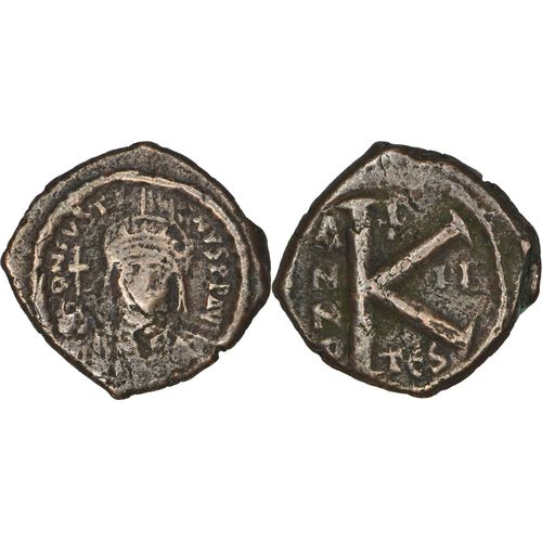 Byzance - Demi Follis - Justin Ii - 567 Ad - Grand K - Thessalonique - 5.75 G. - Bc.365 - 24-409