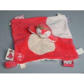 Doudou Oiseau Pingouin Plat Rose Beige Noukie's