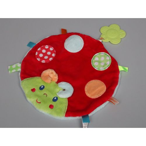 Doudou Coccinelle Plat Rouge Vert Bleu Kaloo